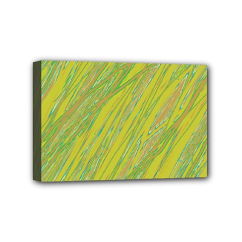 Green And Yellow Van Gogh Pattern Mini Canvas 6  X 4 