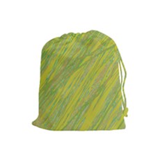 Green And Yellow Van Gogh Pattern Drawstring Pouches (large)  by Valentinaart