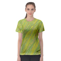 Green And Yellow Van Gogh Pattern Women s Sport Mesh Tee