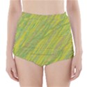 Green and yellow Van Gogh pattern High-Waisted Bikini Bottoms View1