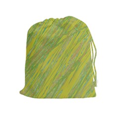 Green And Yellow Van Gogh Pattern Drawstring Pouches (extra Large) by Valentinaart