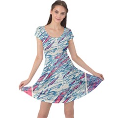 Colorful Pattern Cap Sleeve Dresses