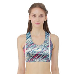 Colorful Pattern Sports Bra With Border by Valentinaart