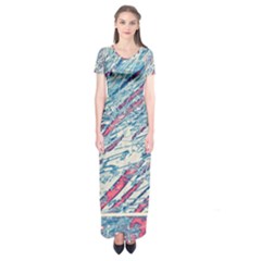 Colorful Pattern Short Sleeve Maxi Dress by Valentinaart