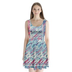 Colorful Pattern Split Back Mini Dress 