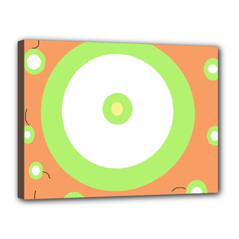 Green And Orange Design Canvas 16  X 12 