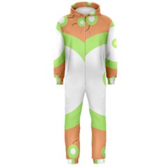 Green And Orange Design Hooded Jumpsuit (men) 