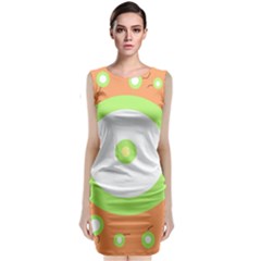 Green And Orange Design Classic Sleeveless Midi Dress