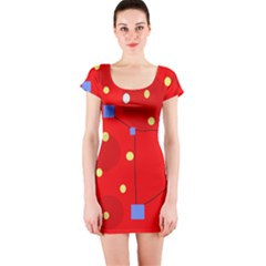 Red Sky Short Sleeve Bodycon Dress