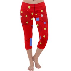 Red Sky Capri Yoga Leggings by Valentinaart