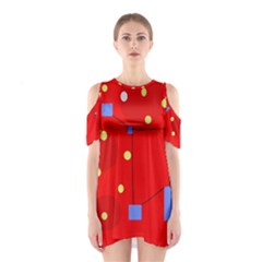 Red Sky Cutout Shoulder Dress by Valentinaart