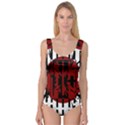 Red, black and white decorative abstraction Princess Tank Leotard  View1