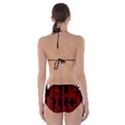 Red, black and white decorative abstraction Cut-Out One Piece Swimsuit View2