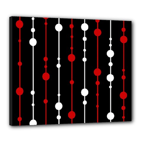 Red Black And White Pattern Canvas 24  X 20 