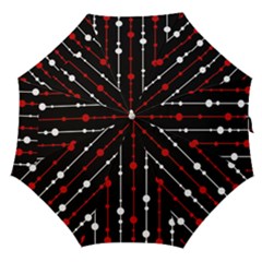 Red Black And White Pattern Straight Umbrellas