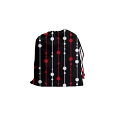 Red Black And White Pattern Drawstring Pouches (small) 