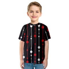 Red Black And White Pattern Kid s Sport Mesh Tee