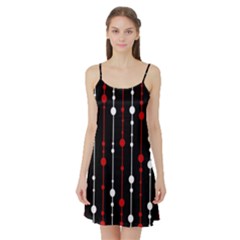 Red Black And White Pattern Satin Night Slip