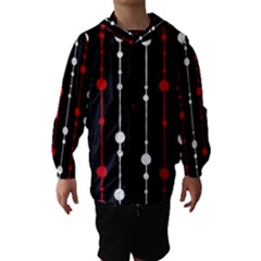 Red Black And White Pattern Hooded Wind Breaker (kids) by Valentinaart