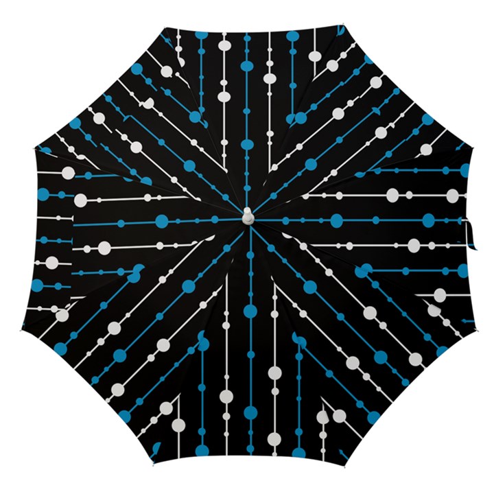 Blue, white and black pattern Straight Umbrellas