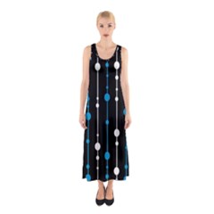 Blue, White And Black Pattern Sleeveless Maxi Dress by Valentinaart