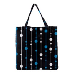 Blue, White And Black Pattern Grocery Tote Bag