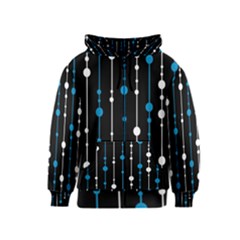 Blue, White And Black Pattern Kids  Zipper Hoodie