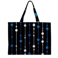 Blue, White And Black Pattern Zipper Mini Tote Bag by Valentinaart