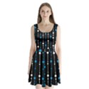 Blue, white and black pattern Split Back Mini Dress  View1