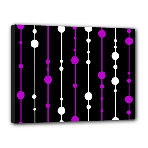 Purple, Black And White Pattern Canvas 16  X 12 