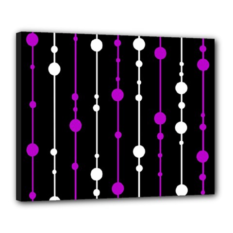 Purple, Black And White Pattern Canvas 20  X 16 