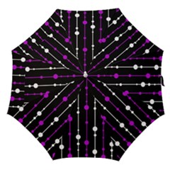 Purple, Black And White Pattern Straight Umbrellas