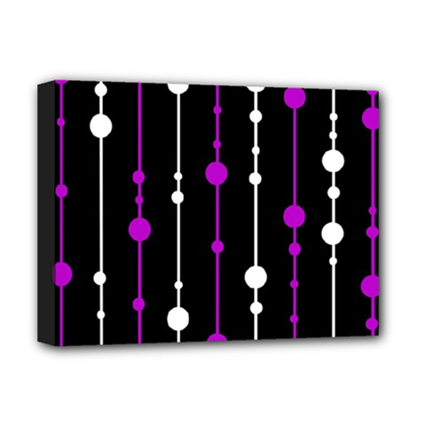 Purple, Black And White Pattern Deluxe Canvas 16  X 12  