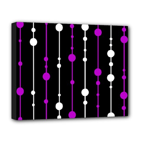 Purple, Black And White Pattern Deluxe Canvas 20  X 16   by Valentinaart