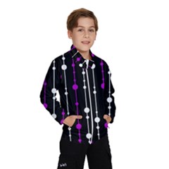 Purple, Black And White Pattern Wind Breaker (kids)