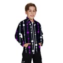 Purple, black and white pattern Wind Breaker (Kids) View1