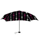 Magenta white and black pattern Mini Folding Umbrellas View3