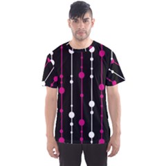 Magenta White And Black Pattern Men s Sport Mesh Tee