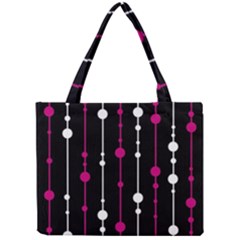 Magenta White And Black Pattern Mini Tote Bag by Valentinaart