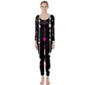 Magenta white and black pattern Long Sleeve Catsuit View1