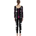 Magenta white and black pattern Long Sleeve Catsuit View2