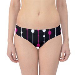 Magenta White And Black Pattern Hipster Bikini Bottoms by Valentinaart