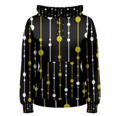 Yellow, Black And White Pattern Women s Pullover Hoodie by Valentinaart