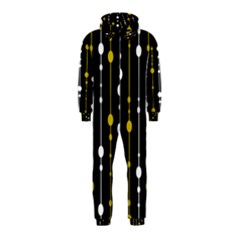 Yellow, Black And White Pattern Hooded Jumpsuit (kids)