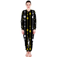 Yellow, Black And White Pattern Onepiece Jumpsuit (ladies)  by Valentinaart