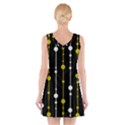 yellow, black and white pattern V-Neck Sleeveless Skater Dress View2