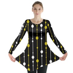 Yellow, Black And White Pattern Long Sleeve Tunic 