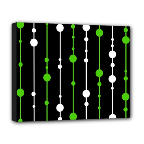 Green, White And Black Pattern Deluxe Canvas 20  X 16  