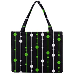 Green, White And Black Pattern Mini Tote Bag