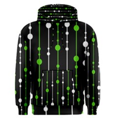 Green, White And Black Pattern Men s Pullover Hoodie by Valentinaart